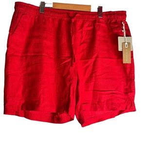 NEW JL Jules & Leopold Red Relax Fit Linen Blend Shorts Women’s Plus Size 2X